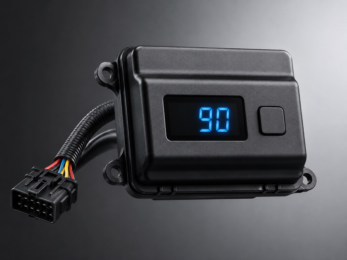 SLD (speed limit device) showing a 90 km/h speed cap display